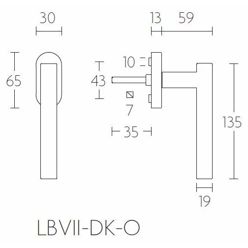 Formani LB7-DK-O draaikiepgarnituur niet afsluitbaar PVD mat goud rechts/ linksdraaiend