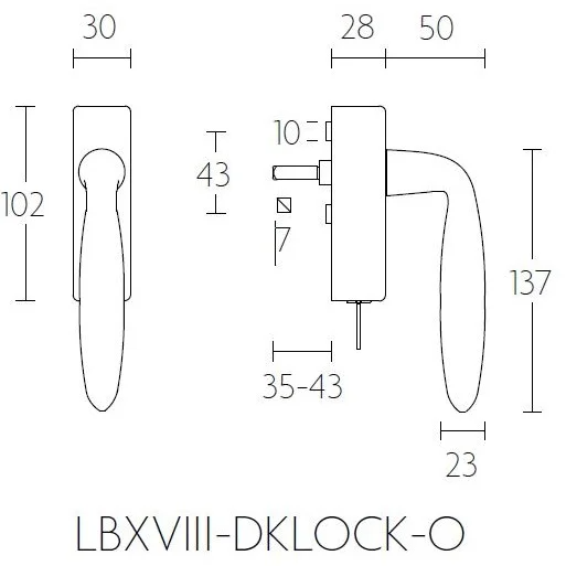 Formani LB18H-DKLOCK-O draaikiepgarnituur afsluitbaar PVD mat goud rechtsdraaiend