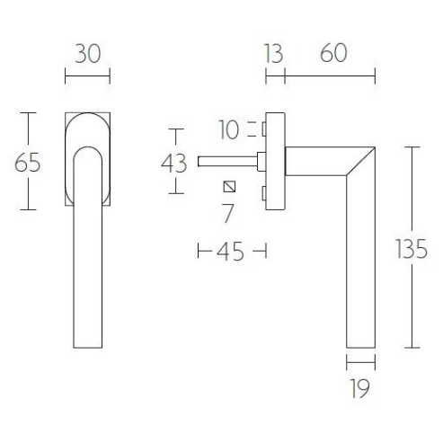 Formani LB2-DK-Q draaikiepgarnituur niet afsluitbaar brons rechts/links draaiend