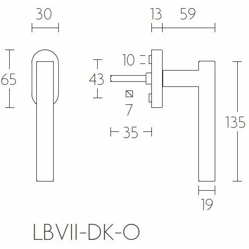 Formani LB7-DK-O draaikiepgarnituur niet afsluitbaar brons