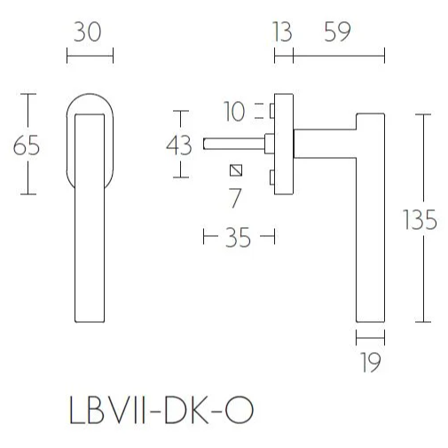 Formani LB7-DK-O draaikiepgarnituur niet afsluitbaar mat zwart rechts/links draaiend