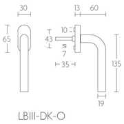 Formani LB3-DK-O draaikiepgarnituur niet afsluitbaar mat zwart rechts/links draaiend
