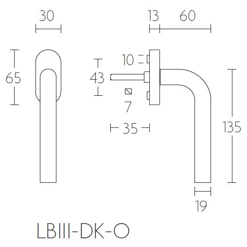 Formani LB3-DK-O draaikiepgarnituur niet afsluitbaar mat zwart rechts/links draaiend