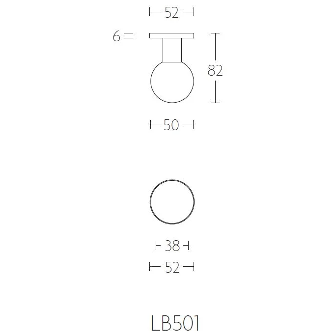 Formani | Voordeurknop LB501 Vast op Rozet | Mat zwart