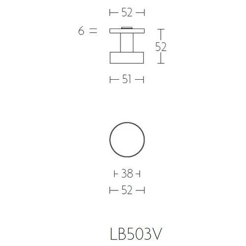 Formani | Voordeurknop LB503V Vast op Rozet | Mat zwart