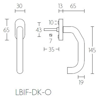 Formani LB1-DK-O draaikiepgarnituur niet afsluitbaar mat roestvast staal rechts/ links draaiend