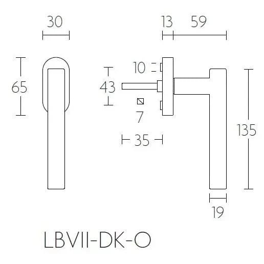 Formani LB7-DK-O draaikiepgarnituur niet afsluitbaar mat roestvast staal rechts/ links draaiend