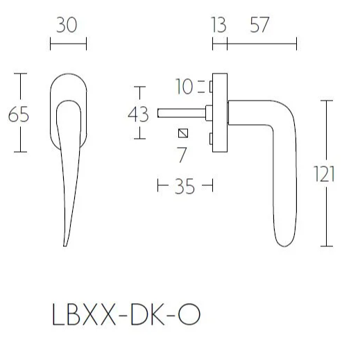 Formani LB20-DK-O draaikiepgarnituur niet afsluitbaar mat zwart rechts/links draaiend