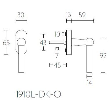 Formani 1910L-DK-O draaikiepgarnituur niet afsluitbaar mat nikkel rechts/ linksdraaiend