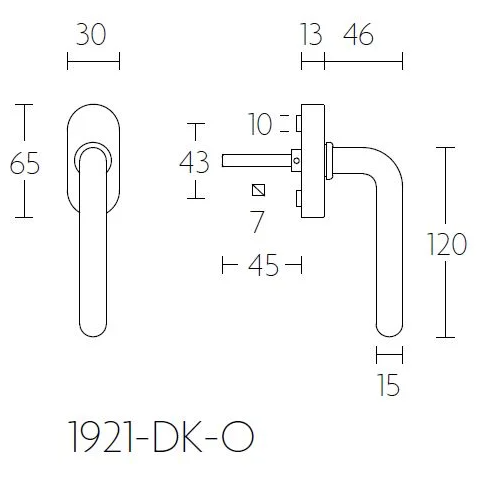 Formani 1921-DK-O draaikiepgarnituur niet afsluitbaar mat nikkel linksdraaiend