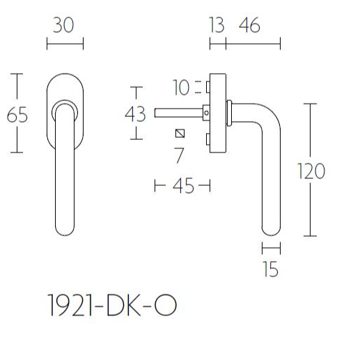 Formani 1921-DK-O draaikiepgarnituur niet afsluitbaar glans nikkel rechtsdraaiend
