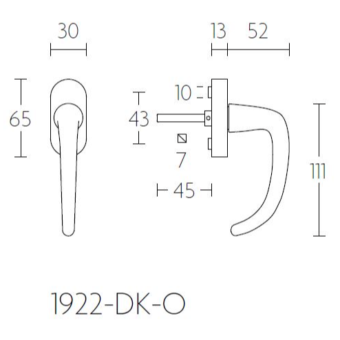 Formani 1922-DK-O draaikiepgarnituur niet afsluitbaar mat nikkel linksdraaiend