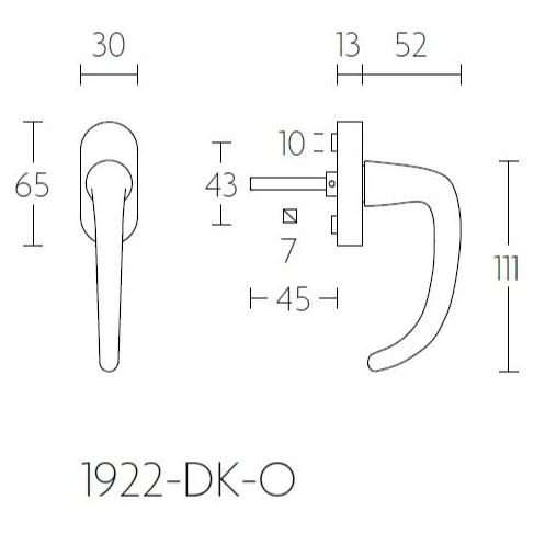 Formani 1922-DK-O draaikiepgarnituur niet afsluitbaar glans nikkel linksdraaiend