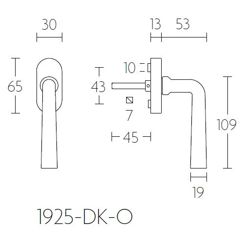 Formani 1925-DK-O draaikiepgarnituur niet afsluitbaar mat nikkel linksdraaiend