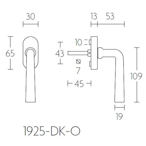 Formani 1925-DK-O draaikiepgarnituur niet afsluitbaar glans nikkel linksdraaiend