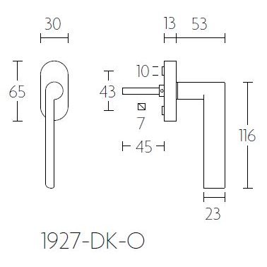 Formani 1927-DK-O draaikiepgarnituur niet afsluitbaar mat nikkel linksdraaiend
