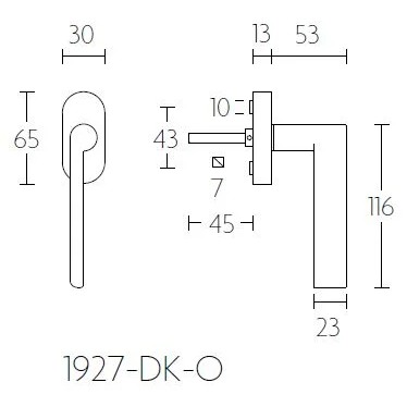 Formani 1927-DK-O draaikiepgarnituur niet afsluitbaar glans nikkel rechtsdraaiend