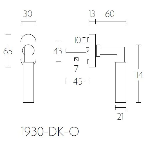 Formani 1930-DK-O draaikiepgarnituur niet afsluitbaar mat nikkel rechtsdraaiend