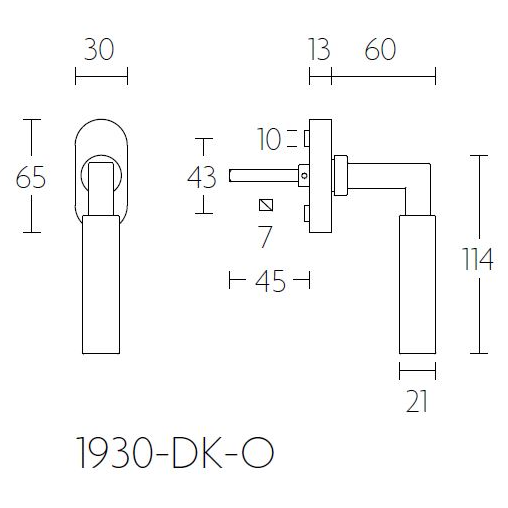 Formani 1930-DK-O draaikiepgarnituur niet afsluitbaar mat nikkel linksdraaiend