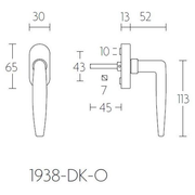 Formani 1938-DK-O draaikiepgarnituur niet afsluitbaar mat nikkel rechtsdraaiend