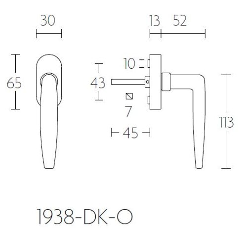Formani 1938-DK-O draaikiepgarnituur niet afsluitbaar glans nikkel rechtsdraaiend