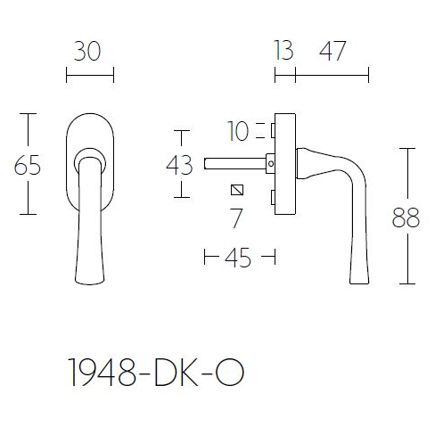 Formani 1948-DK-O draaikiepgarnituur niet afsluitbaar glans nikkel linksdraaiend