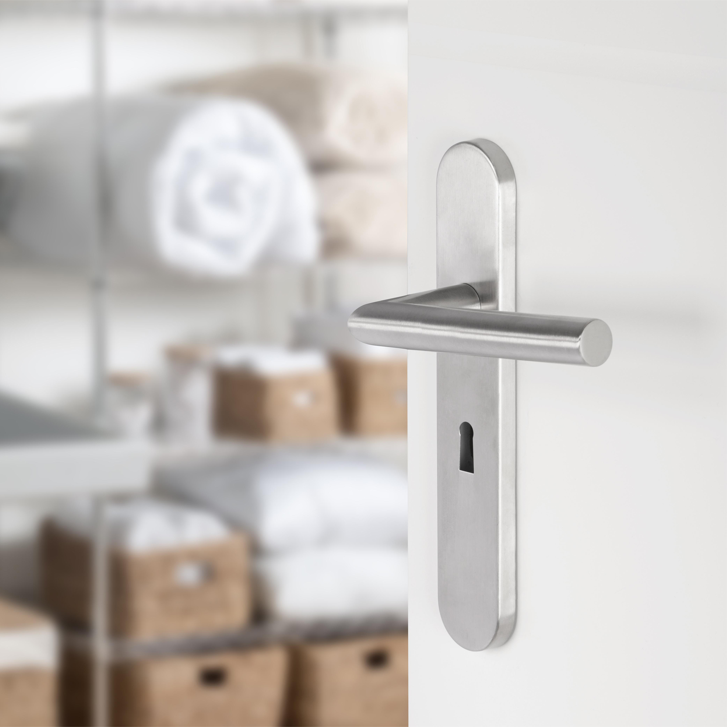 Differnz | Amsterdam deurkruk | ovaal schild | sleutel 56 mm | mat chroom