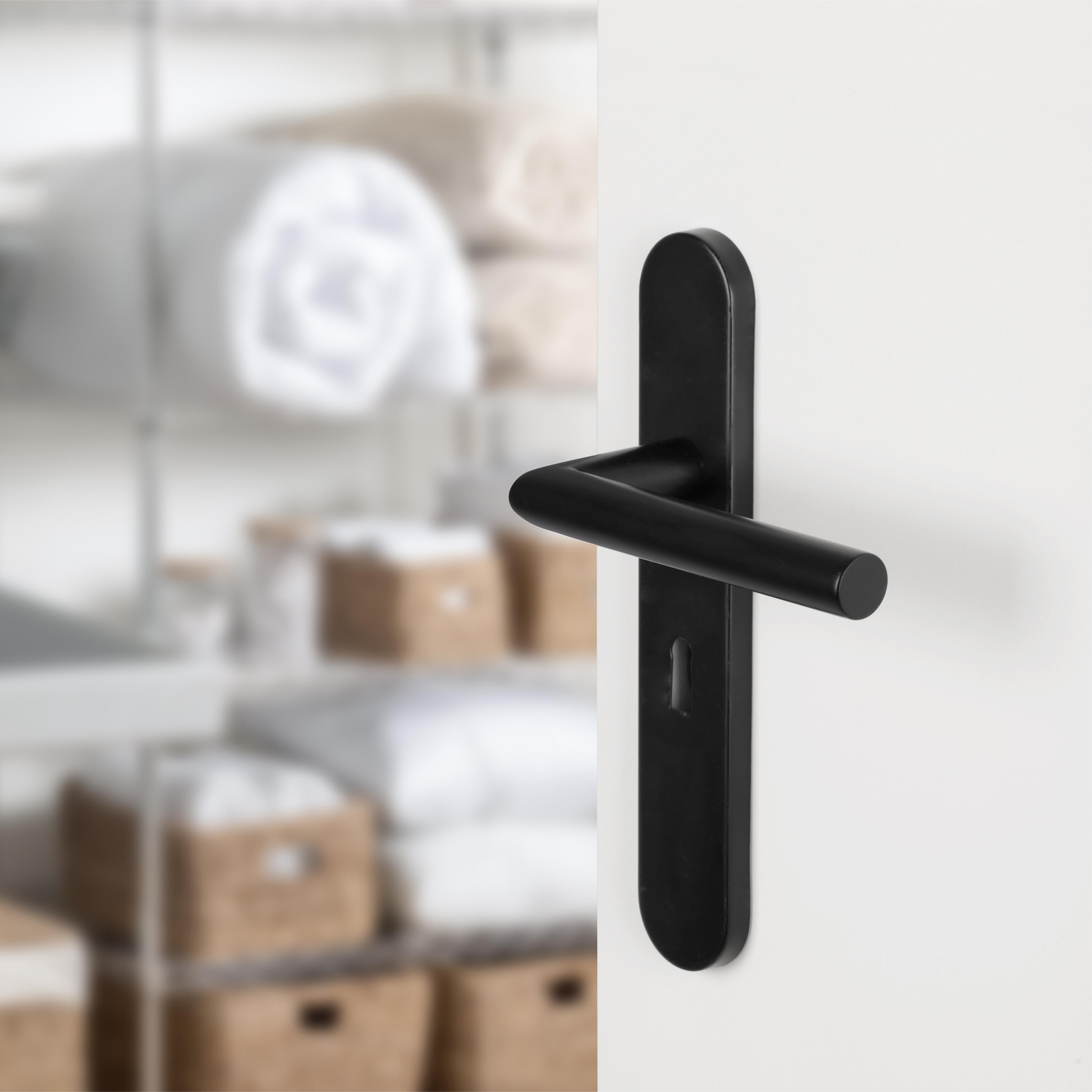 Differnz | Amsterdam deurkruk | ovaal schild | sleutel 56 mm | zwart