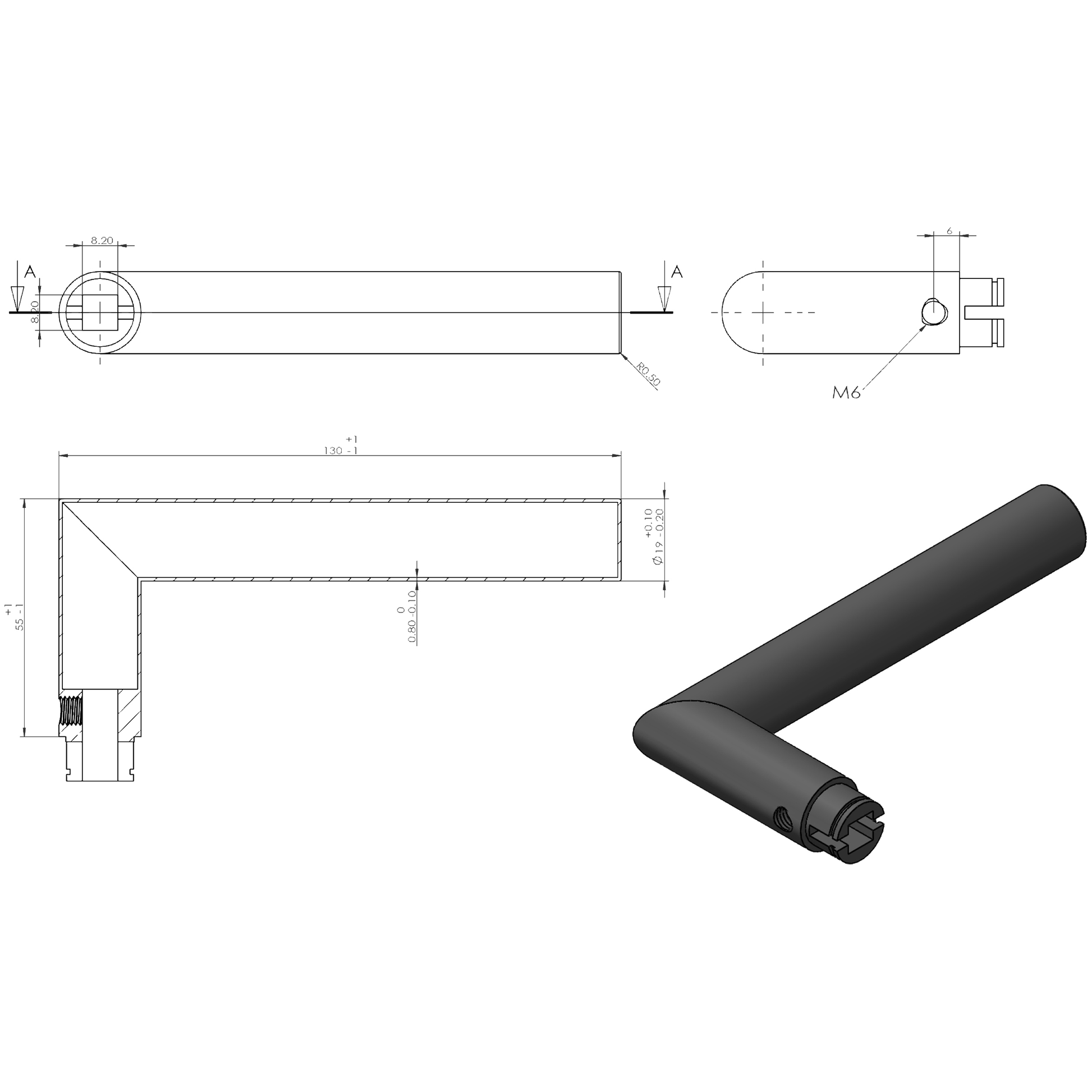 Differnz | Amsterdam deurkruk | ovaal schild | blind | gun metal
