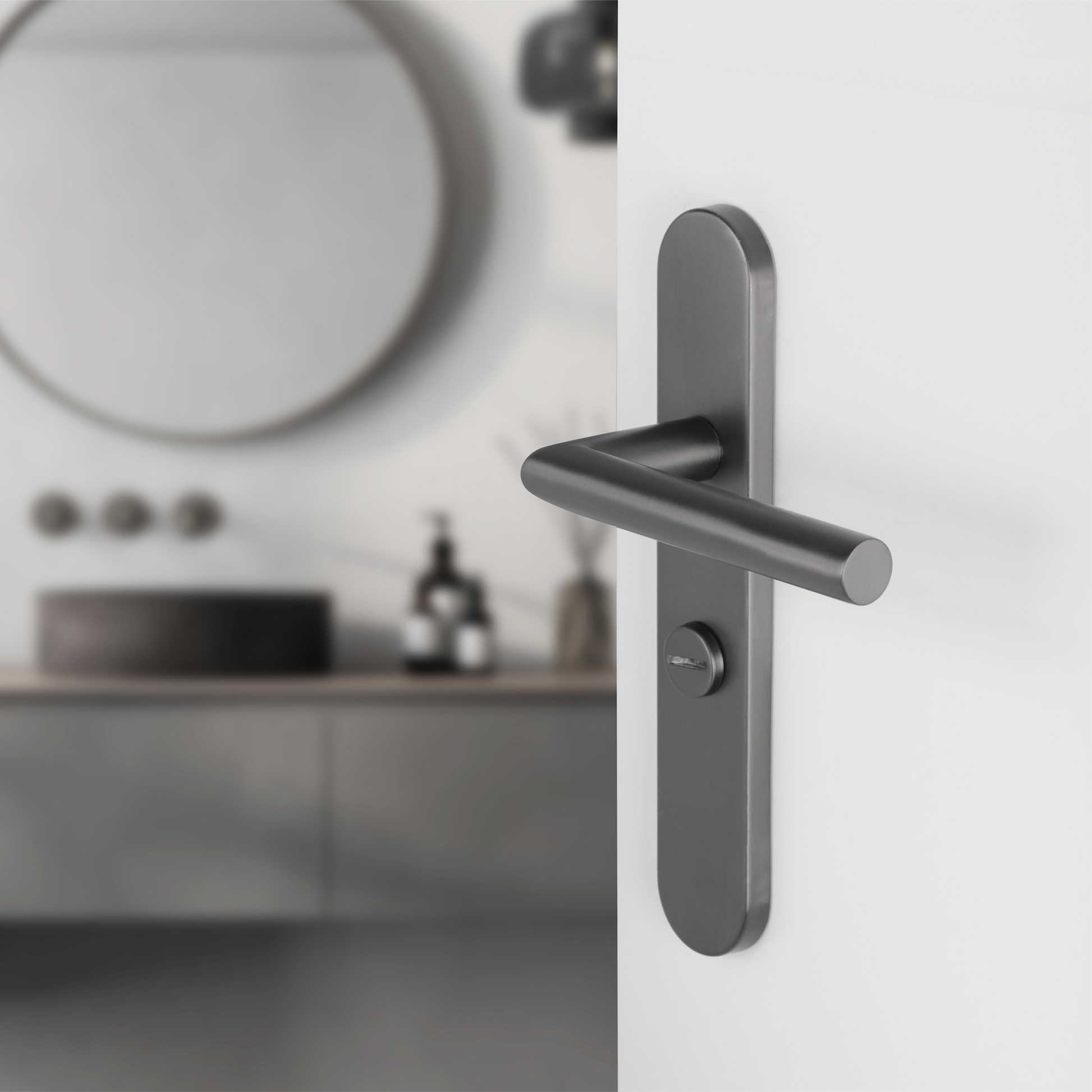 Differnz | Amsterdam deurkruk | ovaal schild | WC 63 mm | gun metal