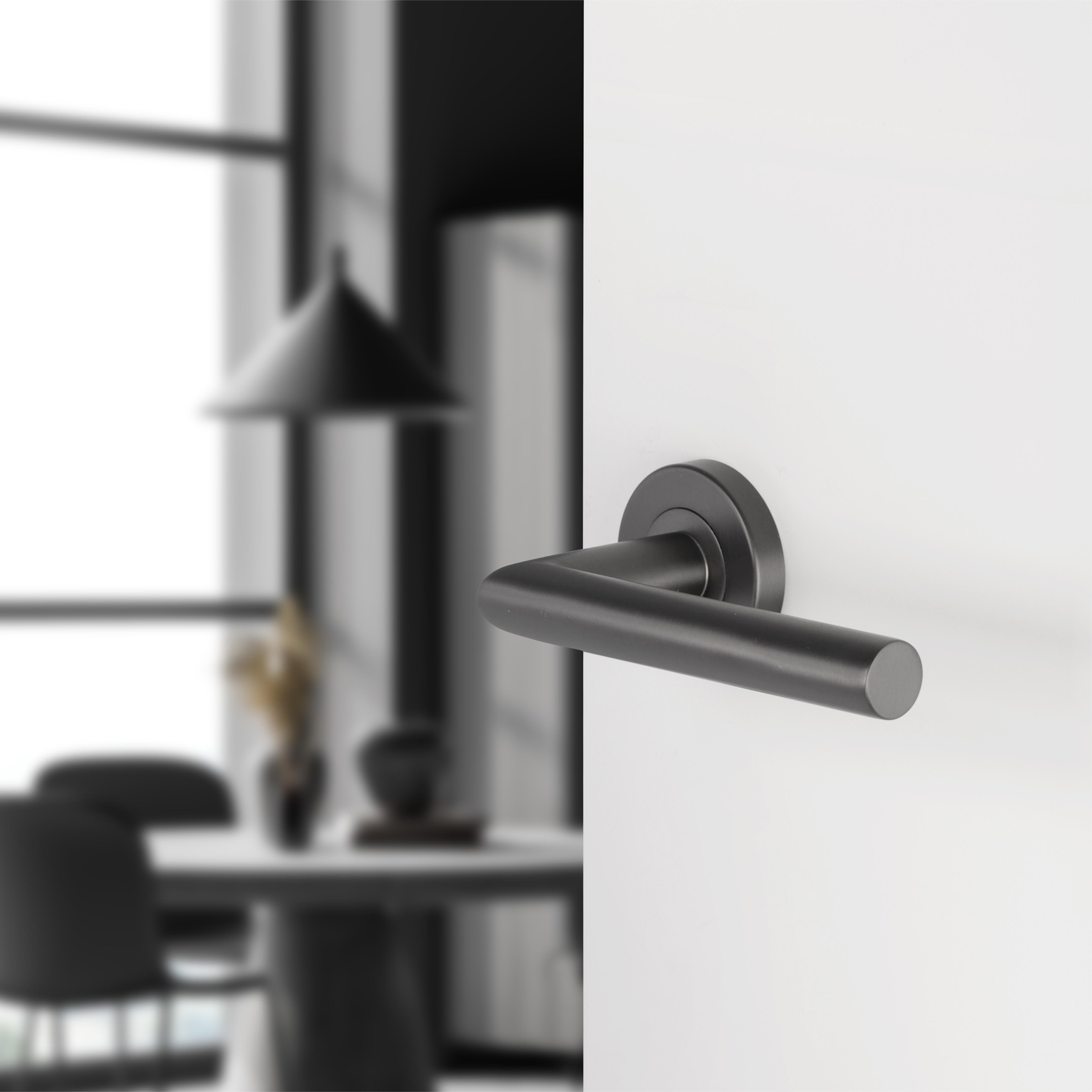 Differnz | Amsterdam deurkruk | rozet - rond | gun metal