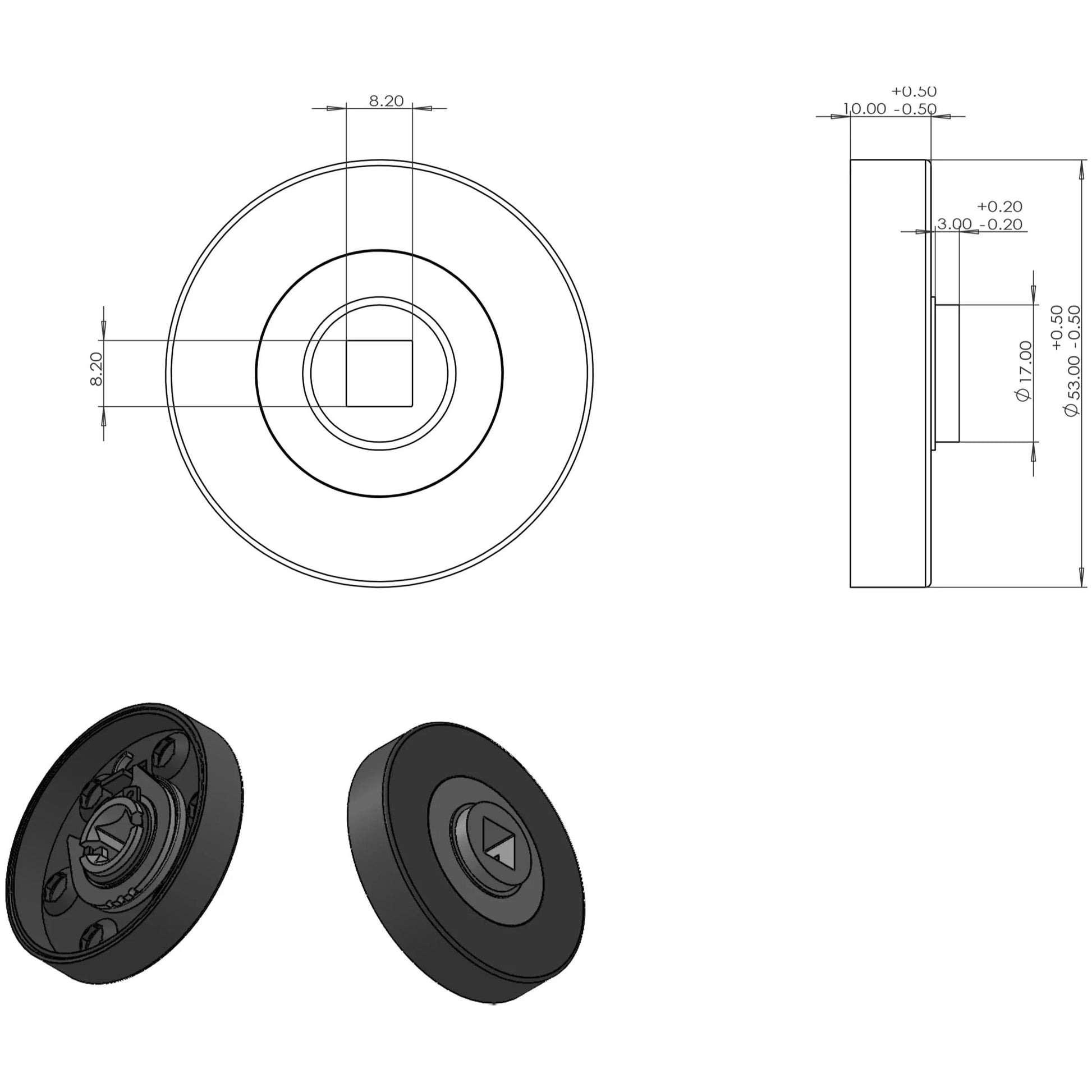 Differnz | Amsterdam deurkruk | rozet - rond | gun metal