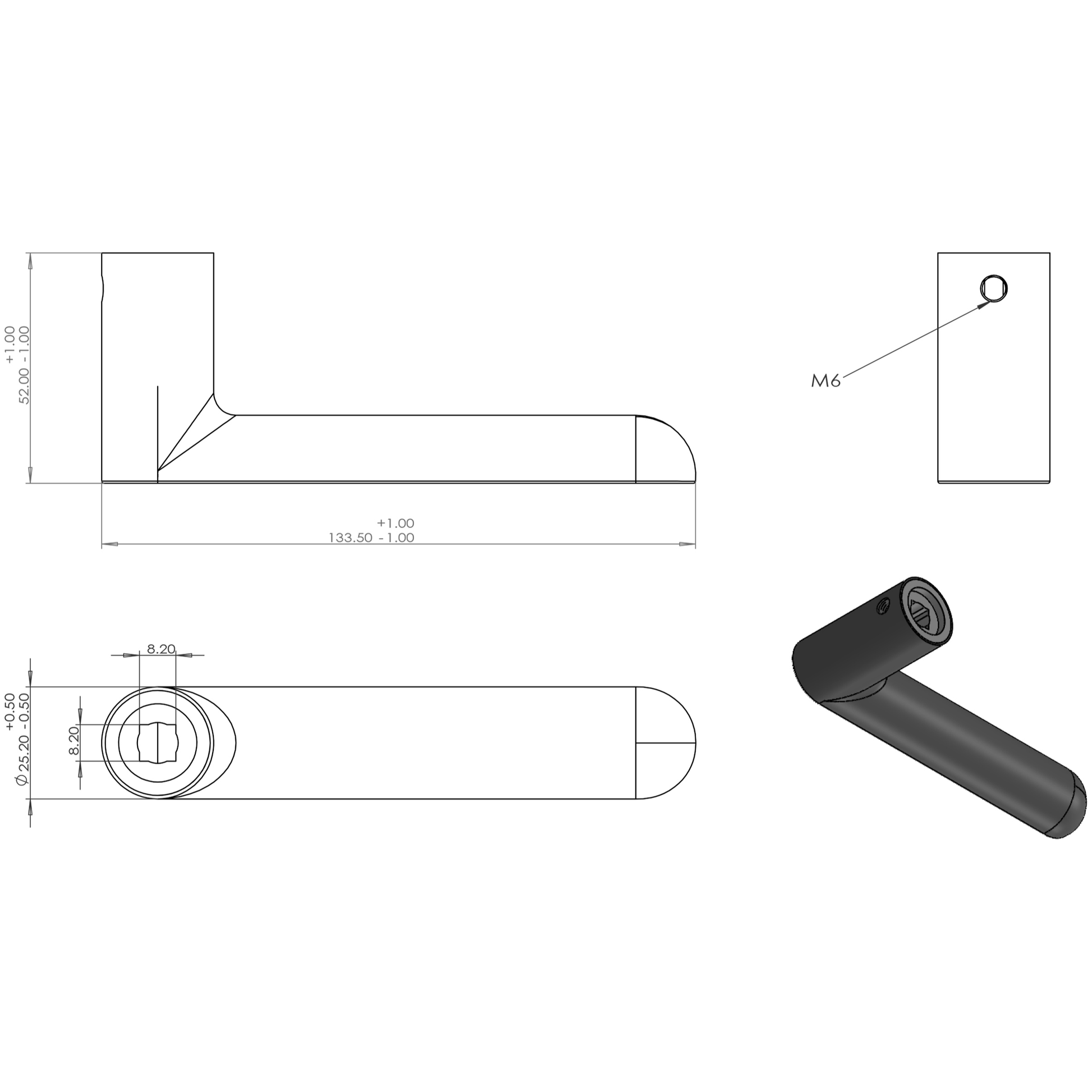 Differnz | Eindhoven deurkruk | vierkant rozet | gun metal