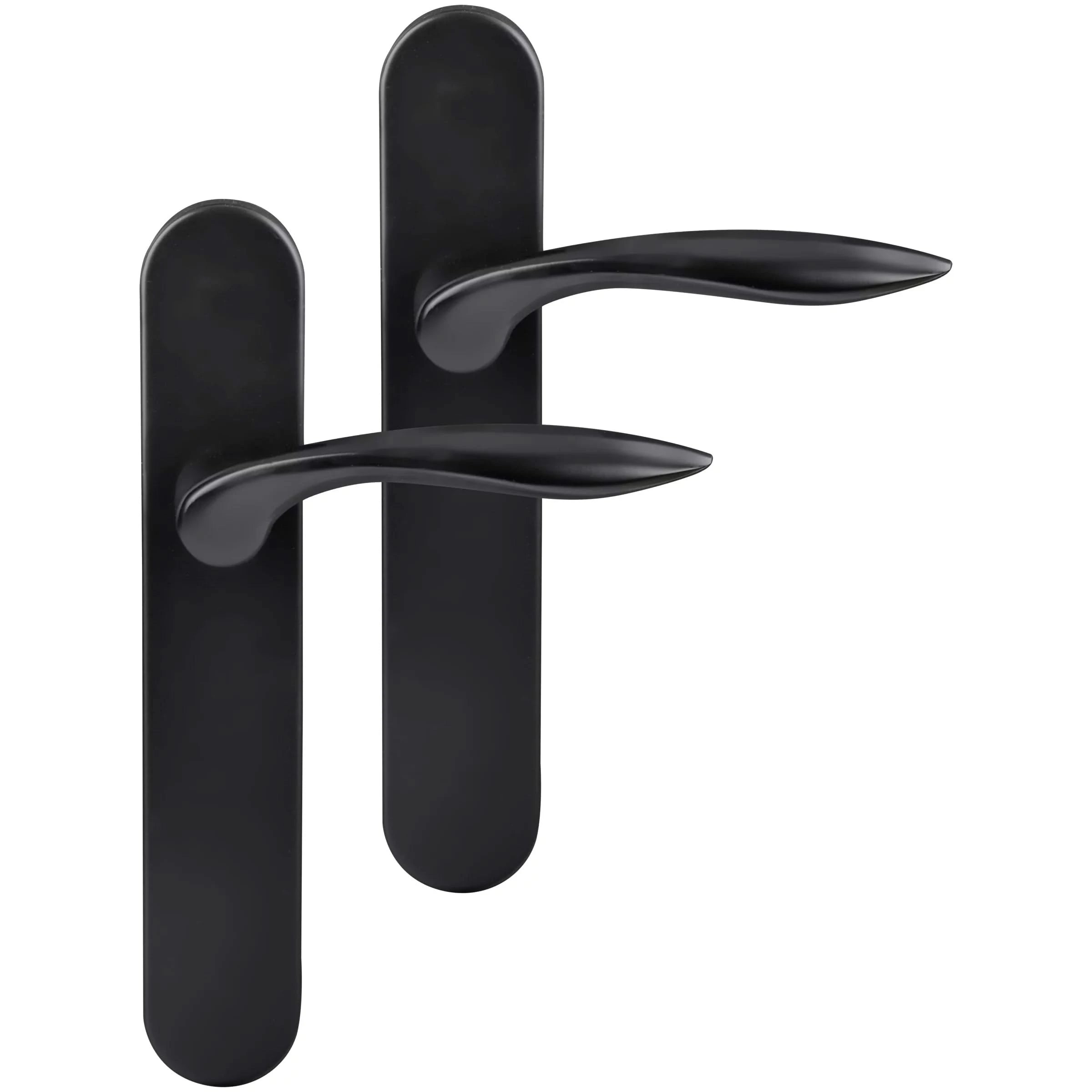 Differnz | Groningen deurkruk | ovaal schild | sleutel 56 mm | zwart