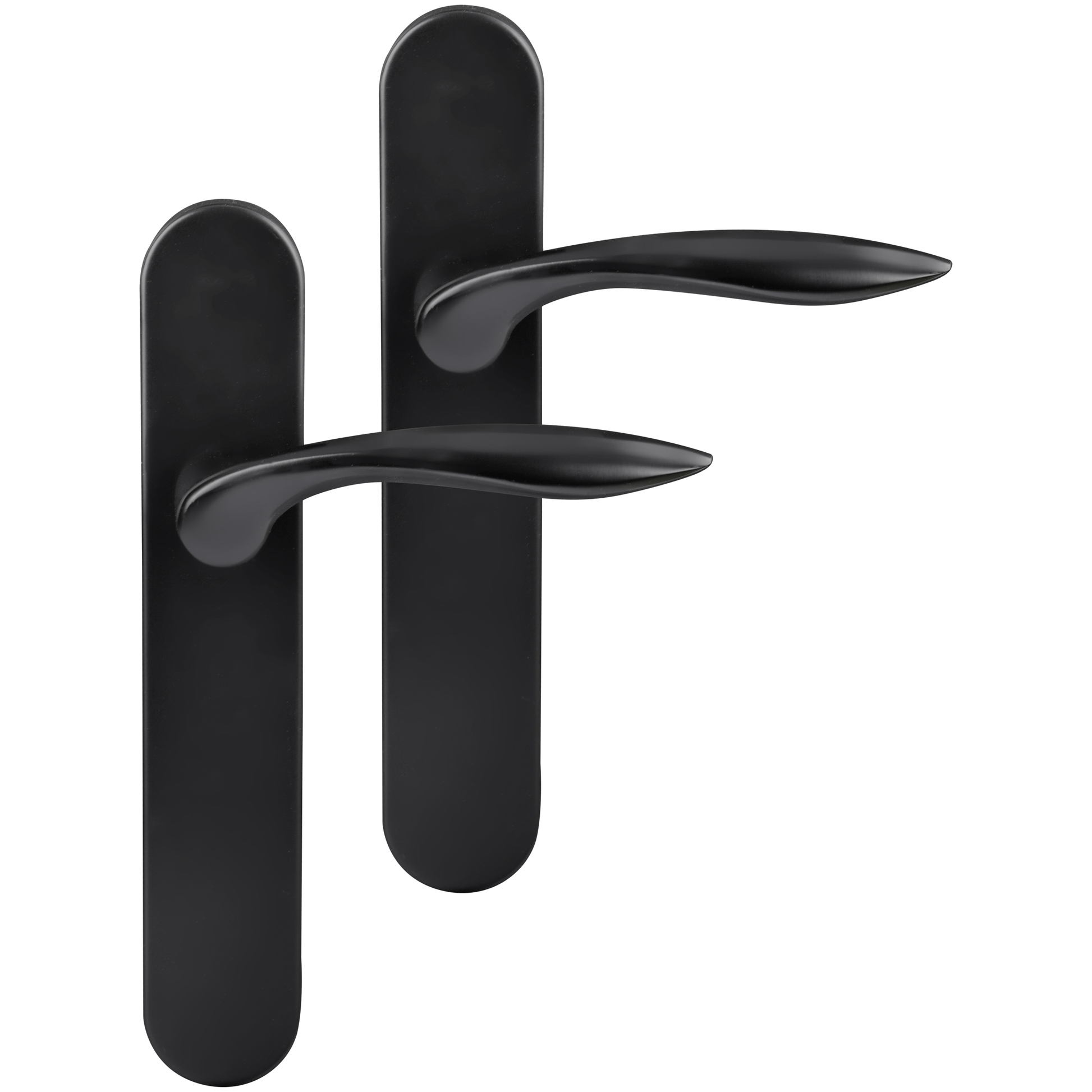 Differnz | Groningen deurkruk | ovaal schild | blind | zwart