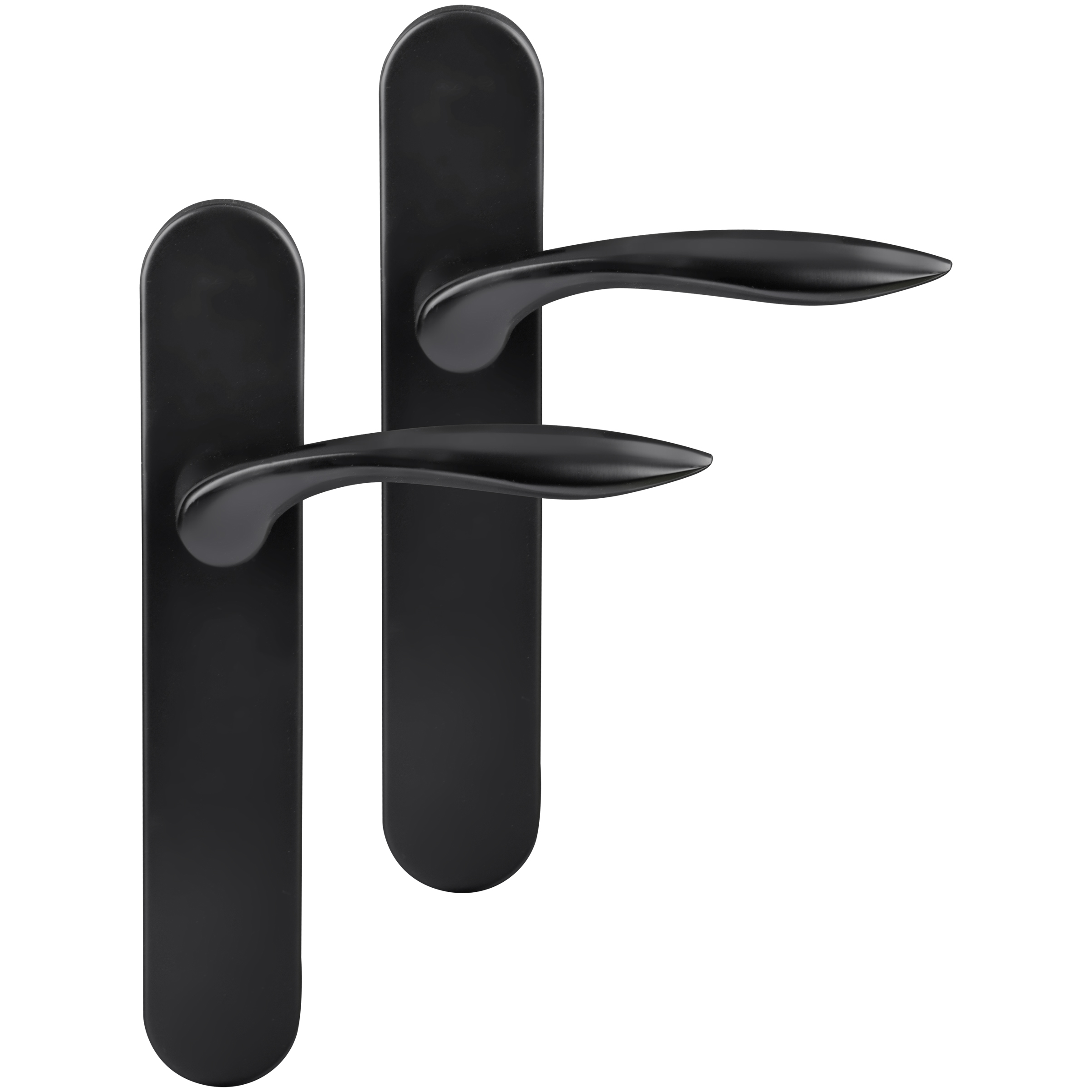 Differnz | Groningen deurkruk | ovaal schild | blind | zwart