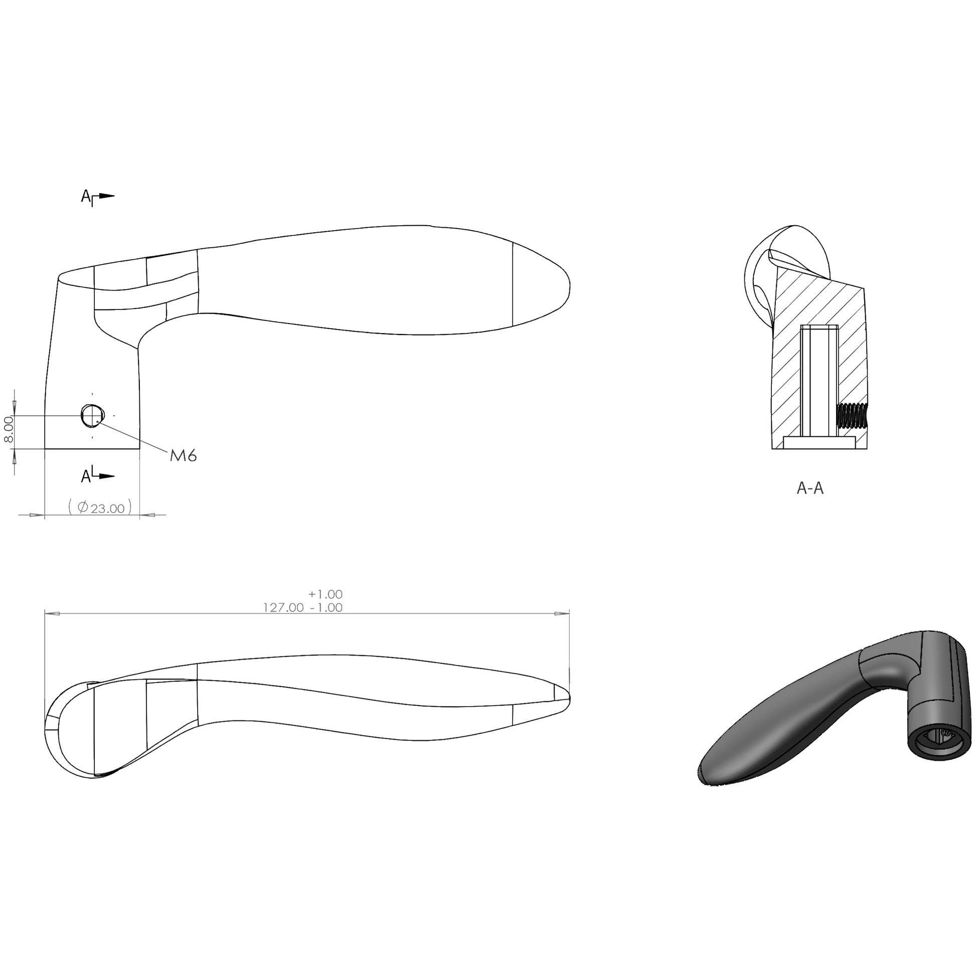 Differnz | Groningen deurkruk | rond rozet | zwart