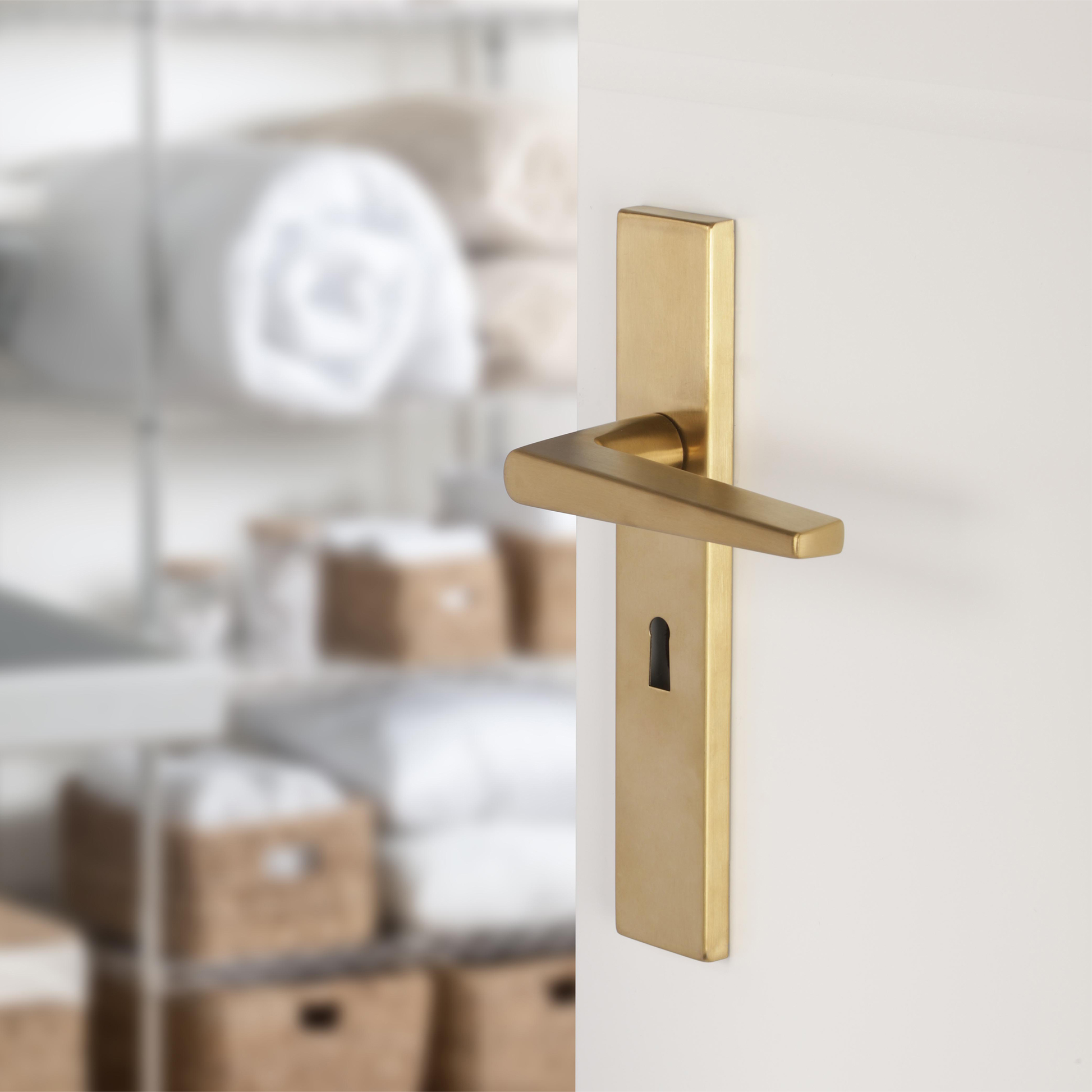 Differnz | Rotterdam deurkruk | vierkant schild | sleutel 56 mm | goud