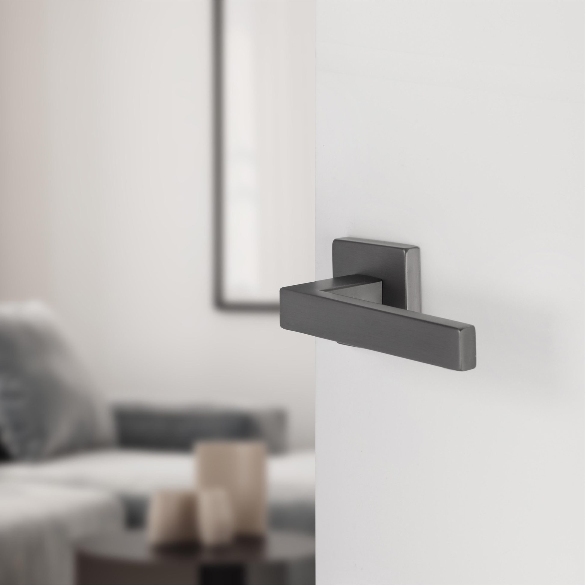 Differnz | Tilburg deurkruk | vierkant rozet | gun metal