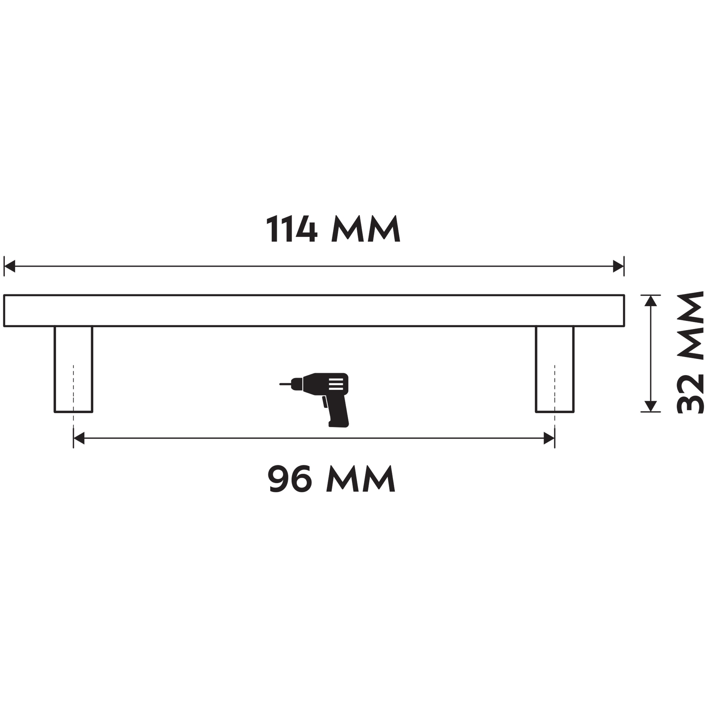 Differnz | Meubelgreep | 96 mm | Gun Metal