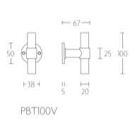 Formani | Voordeurknop PBT100V Vast op Rozet | Mat Zwart