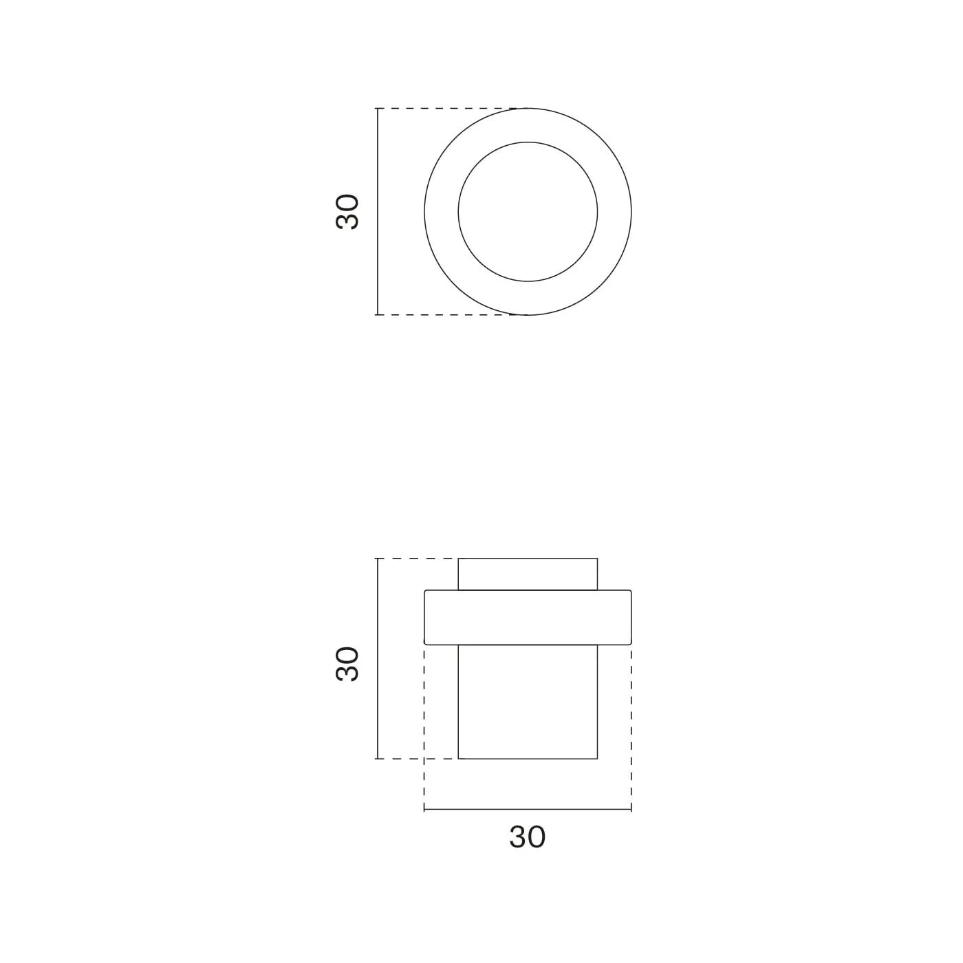 Sterk deurstopper 1722 vloer Ø30×30 mm mat zwart - Deurbeslag-expert