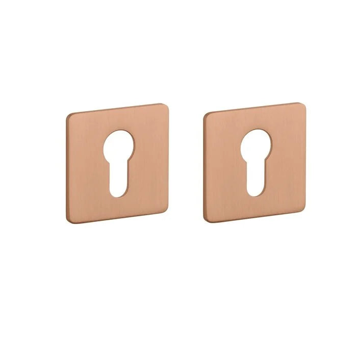 Vierkante cilinderplaatjes KVADRAT 1711 ultra dun 3 mm - Koper PVD