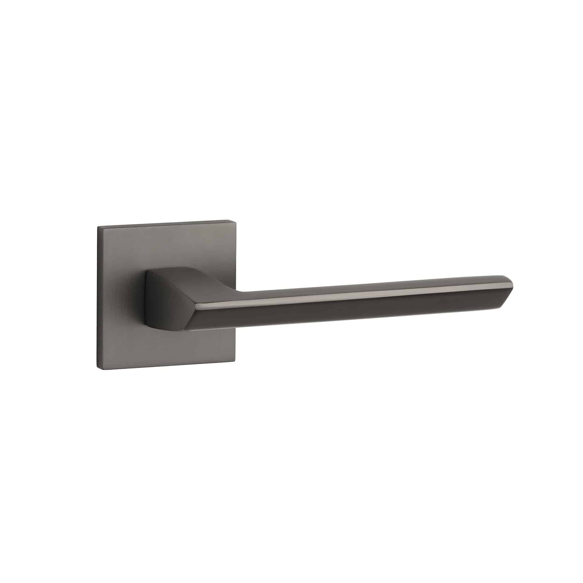 STILE | Deurkruk Oga | op vierkant rozet | Gunmetal - Deurbeslag-expert