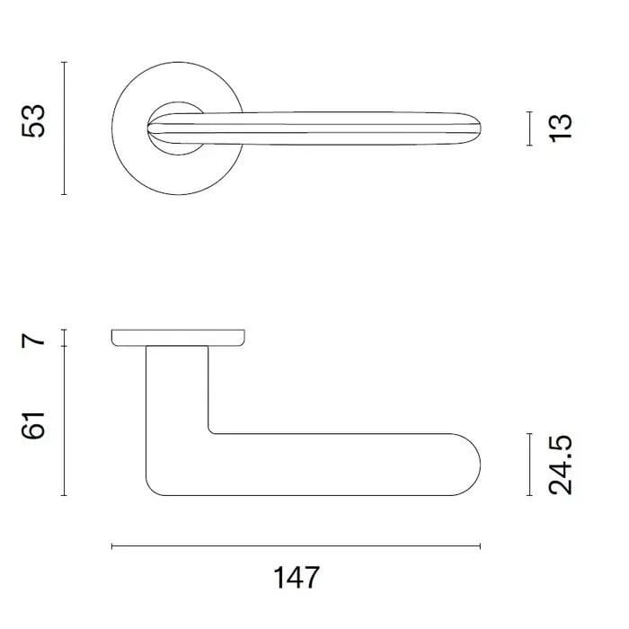Stile | deurklinken AVA 53x7mm | mat goud - Deurbeslag-expert