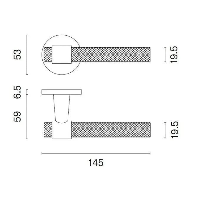 STILE deurklinken GOYA Ø53 x7 mm kruislings geslepen - mat goud lijntekening