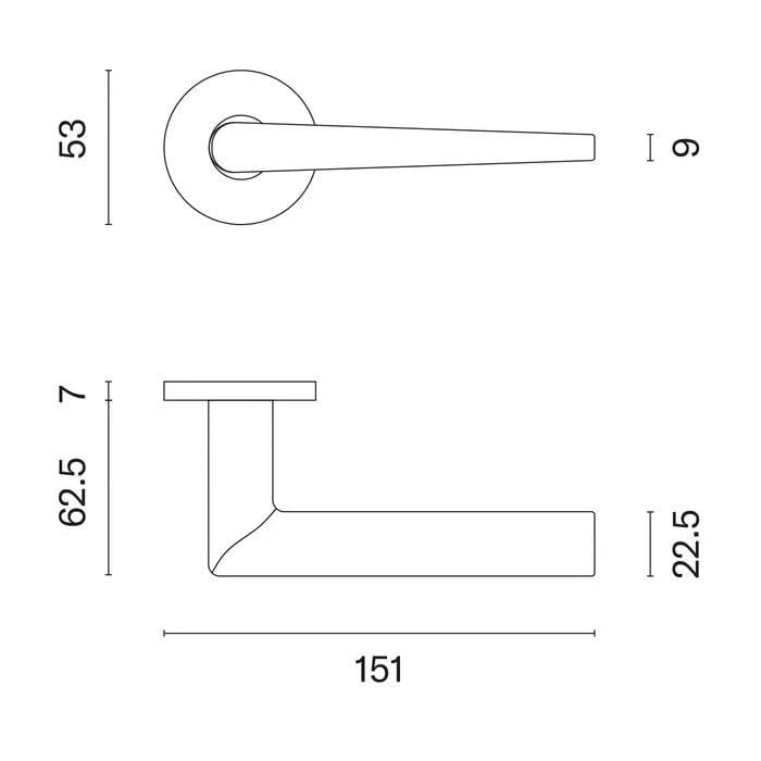 Stile | deurklinken Salta 53x7mm | Licht brons - Deurbeslag-expert