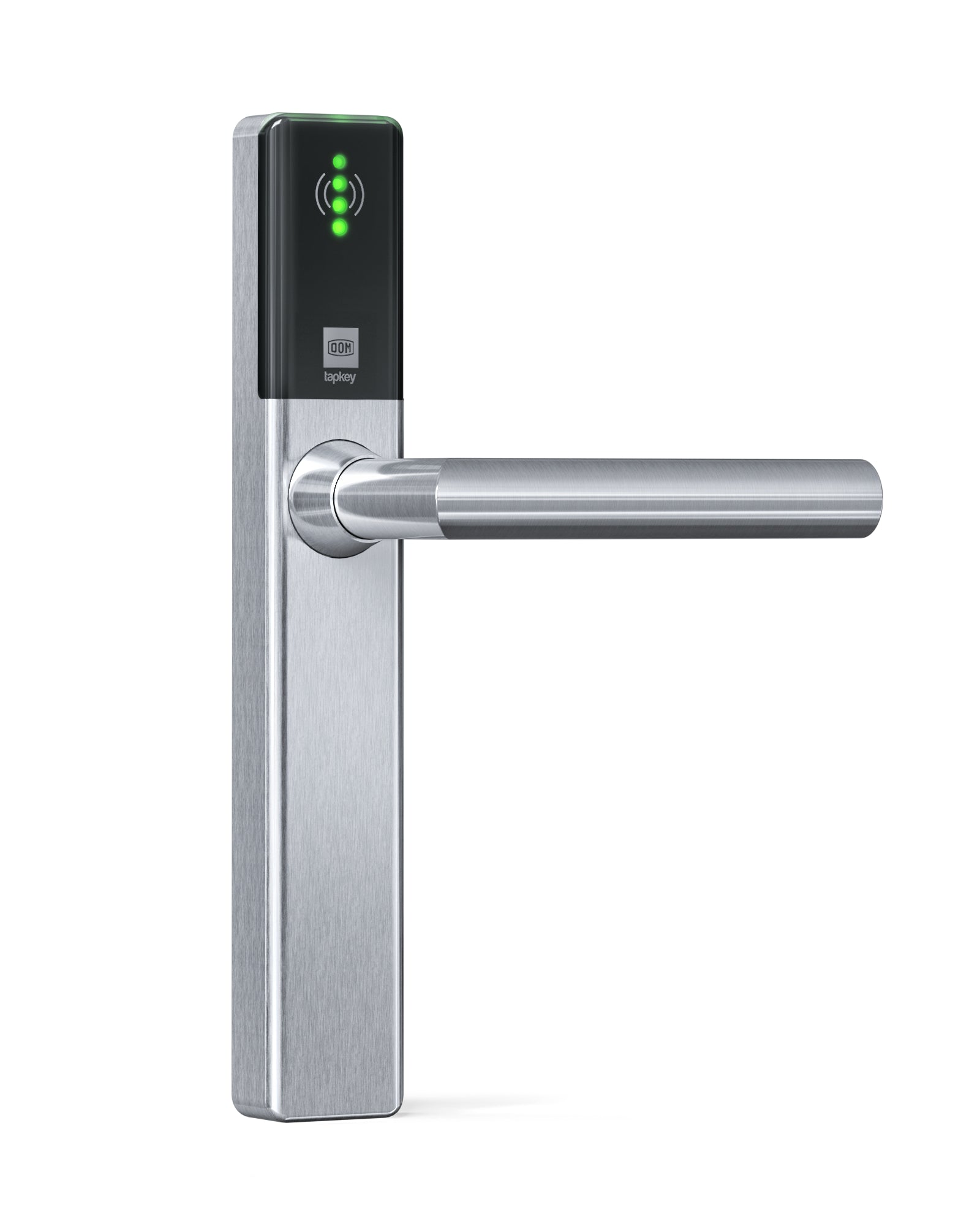 DOM Tapkey Guard S Slimline Blind dubbele toegangscontrole zilver – schuin vooraanzicht