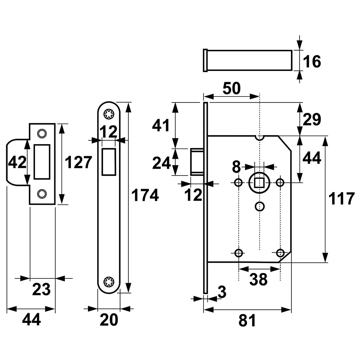Griff Meister | Woningbouw Loopslot | Witte voorplaat - Deurbeslag-expert