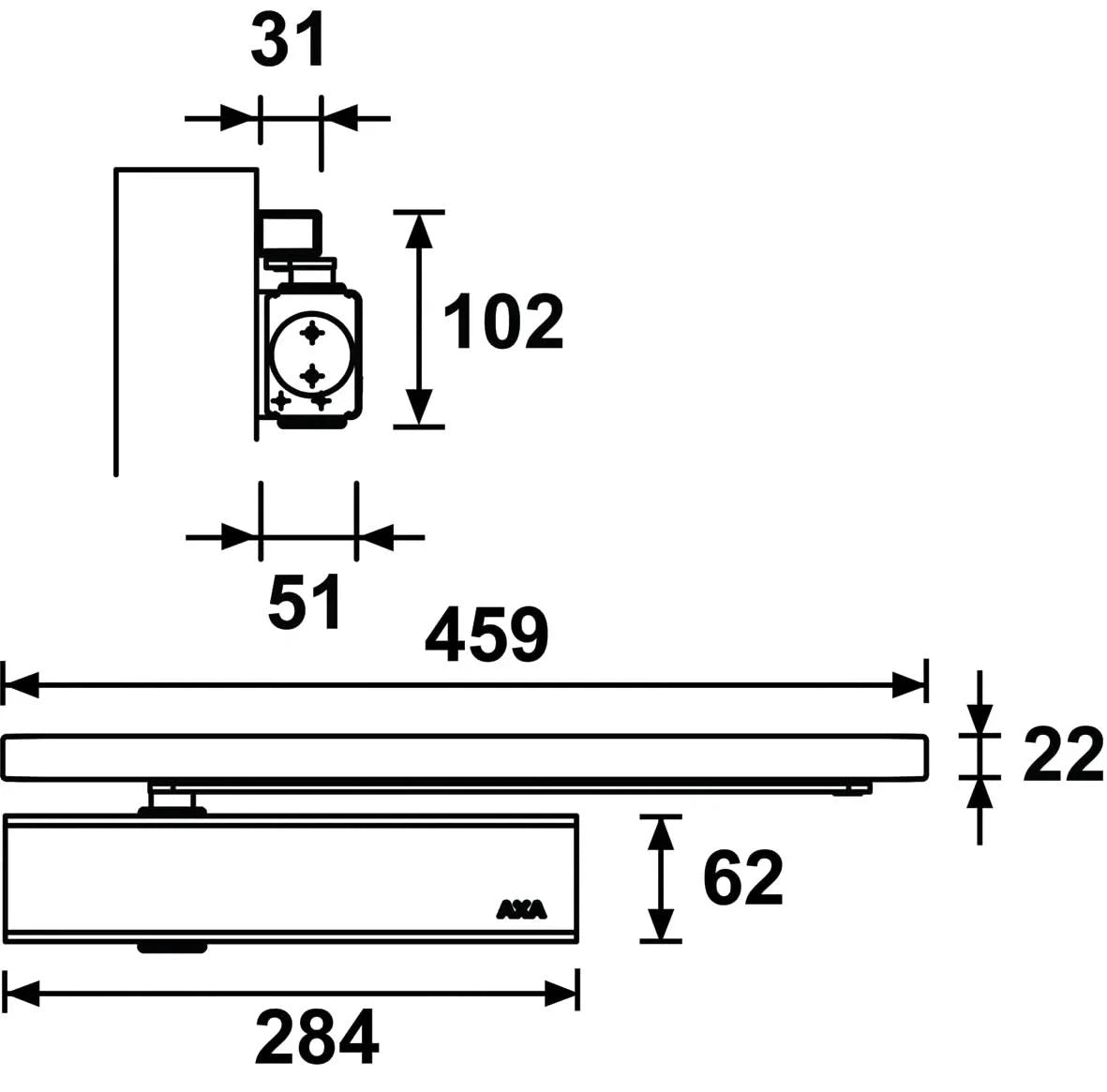 AXA Deurdranger 7511 instelbaar Grijs met glij-arm 120kg - Deurbeslag-expert